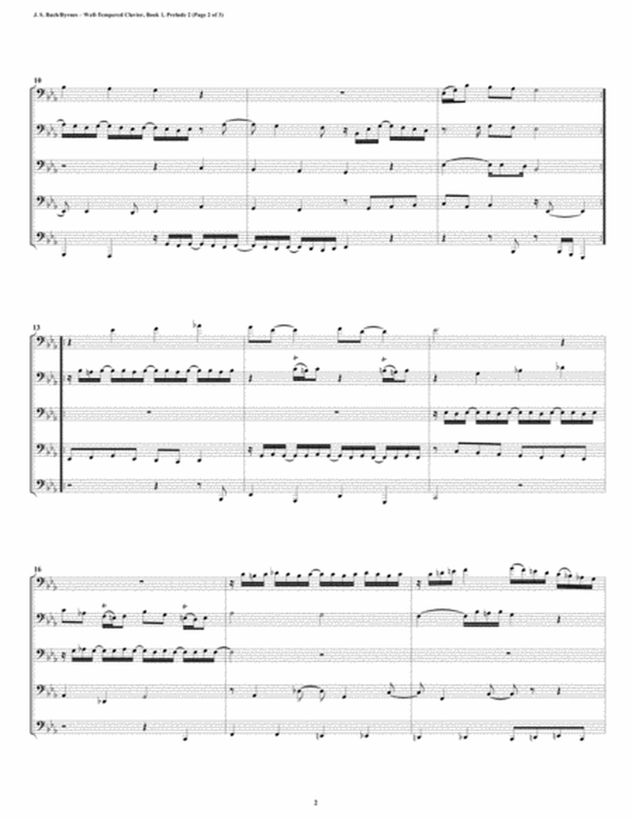 Prelude 02 from Well-Tempered Clavier, Book 2 (Euphonium-Tuba Quintet) image number null