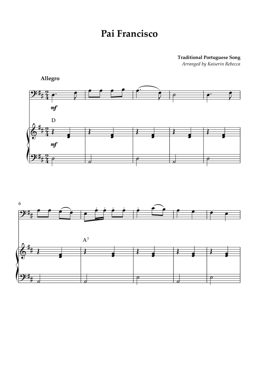 Pai Francisco Pai Francisco Piano scores gallery preview page 1