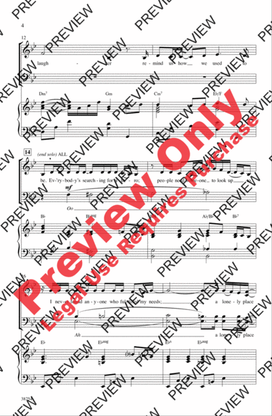 The Greatest Love of All The Greatest Love of All 4-Part scores gallery preview page 4