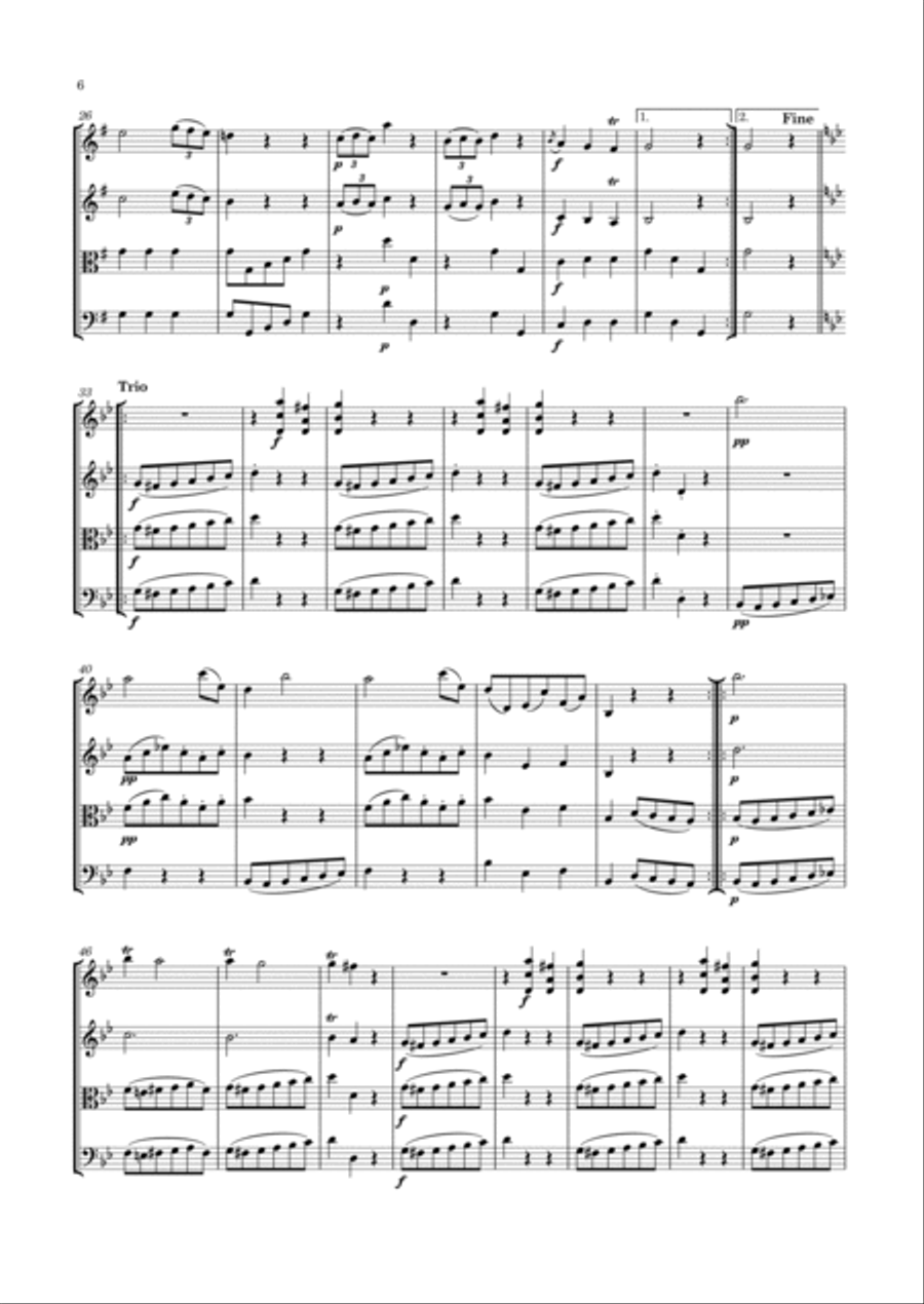 Haydn - String Quartet in G major, Hob.III:4 ; Op.1 No.4 String Quartet scores gallery preview page 6