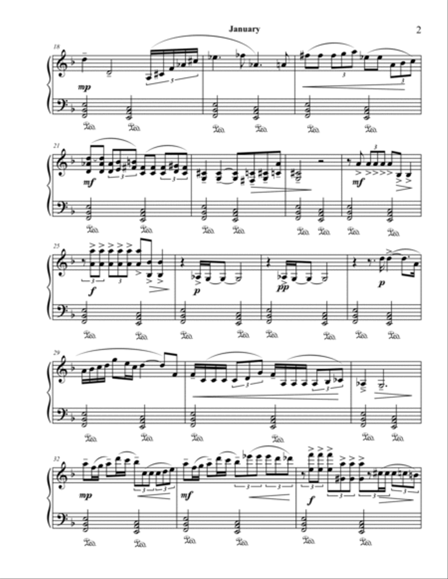 January (A Cold that Wearies the Heart) Piano Solo scores gallery preview page 2