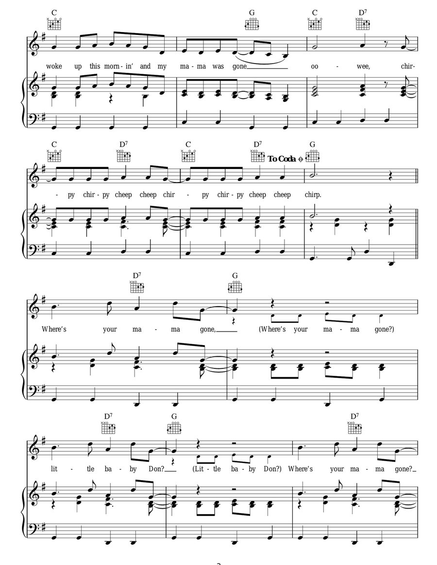 Chirpy Chirpy Cheep Cheep Acoustic Guitar scores gallery preview page 3