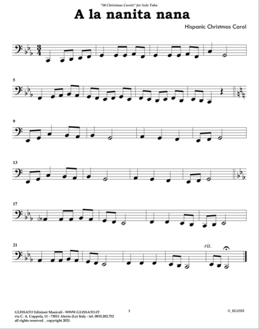 50 Christmas Carols for solo Tuba Tuba scores gallery preview page 3