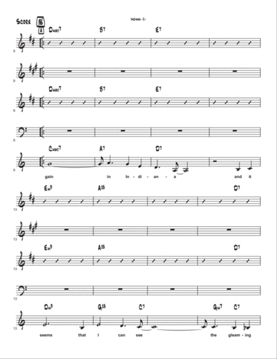 Indiana (Back Home Again) Jazz Ensemble scores gallery preview page 3