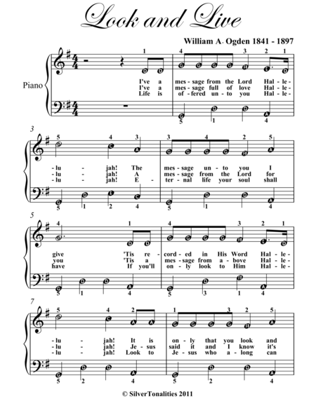 Look and Live Easy Piano Sheet Music