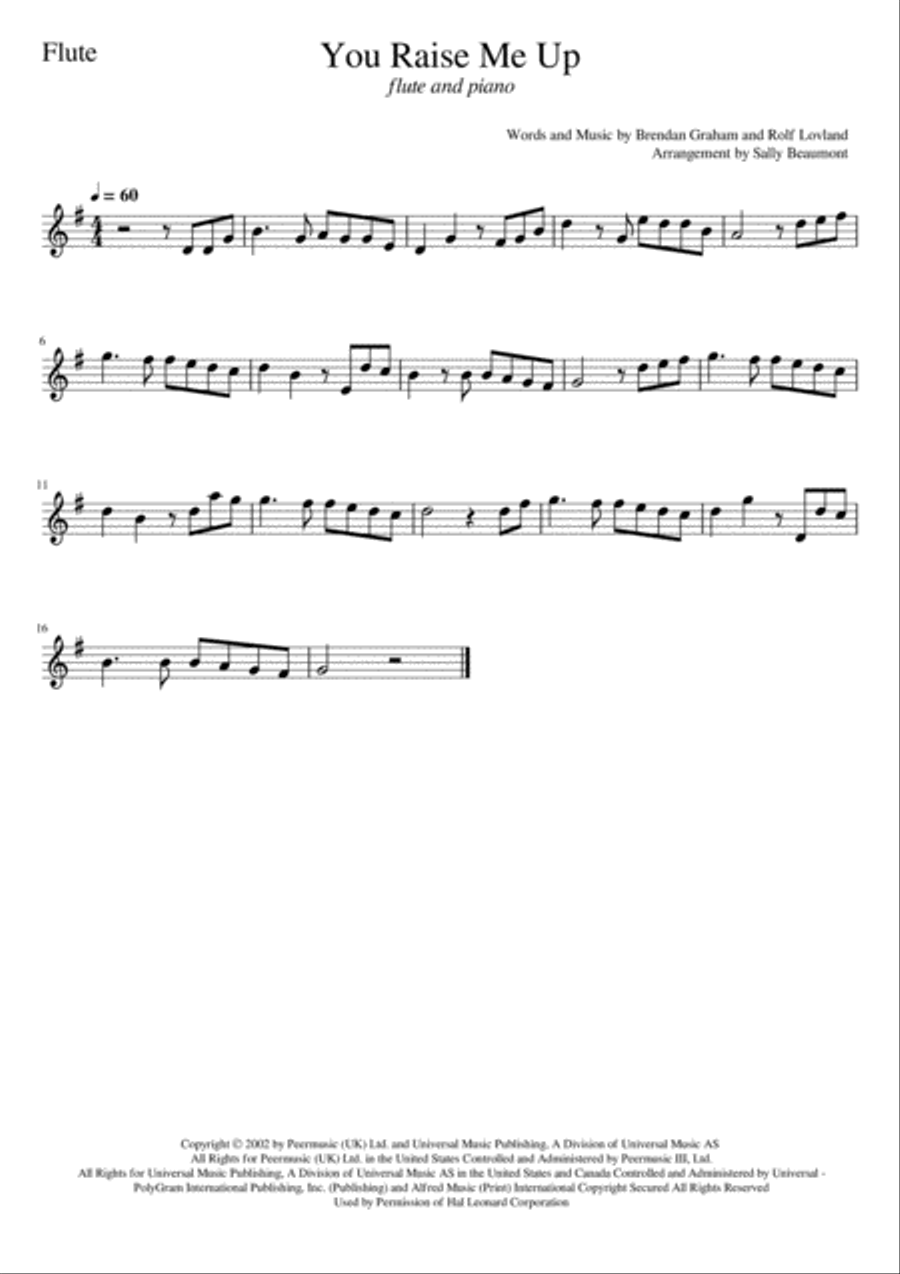 You Raise Me Up Flute Solo scores gallery preview page 2