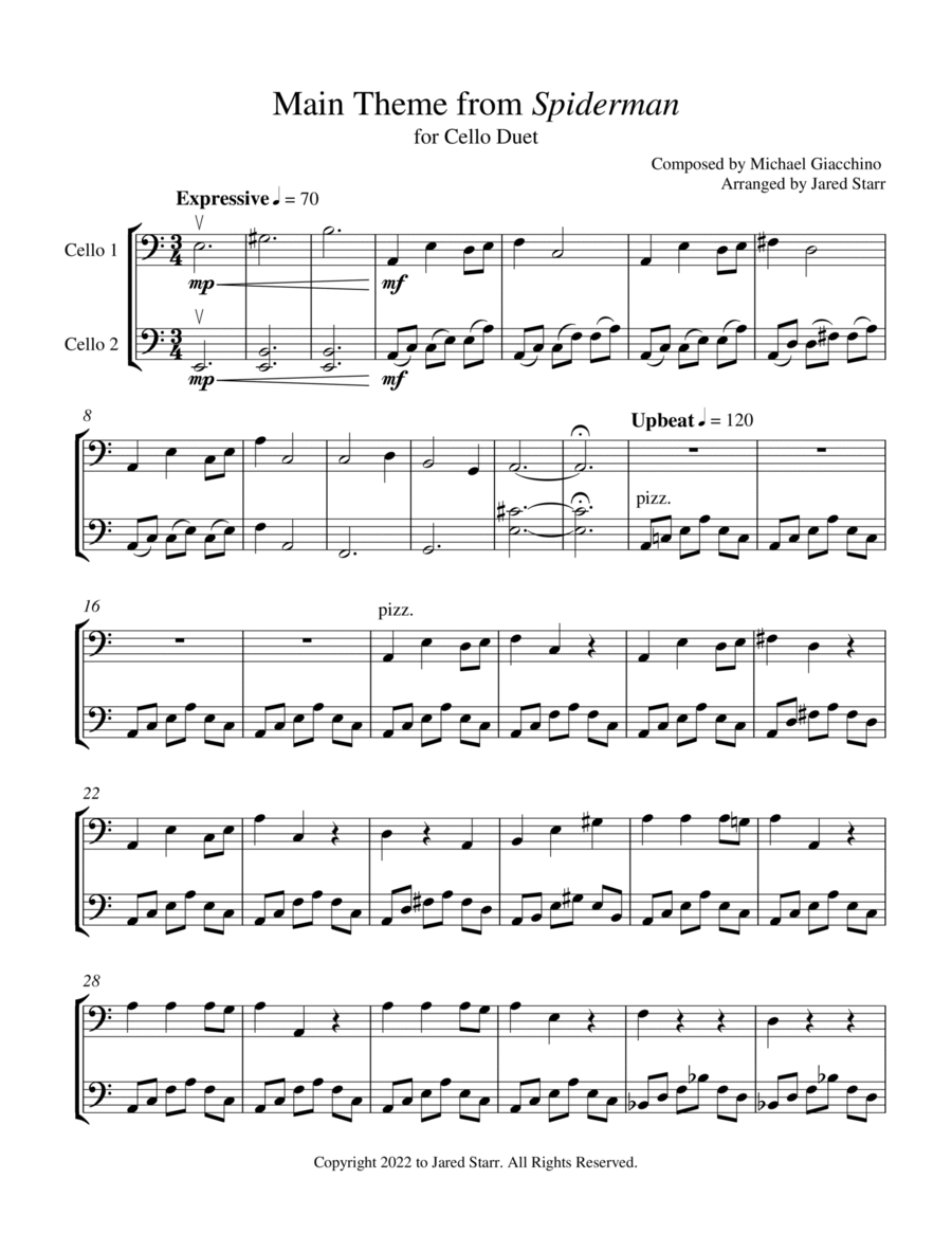Spider-man: Far From Home String Duet scores gallery preview page 1