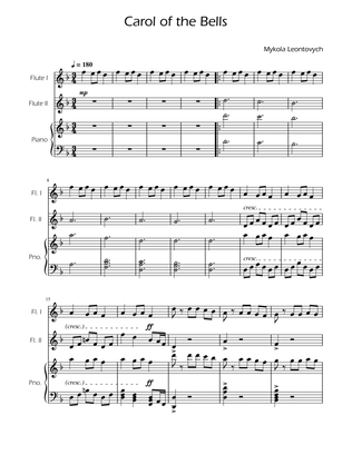 Carol of the Bells - Flute Duet w/ Piano
