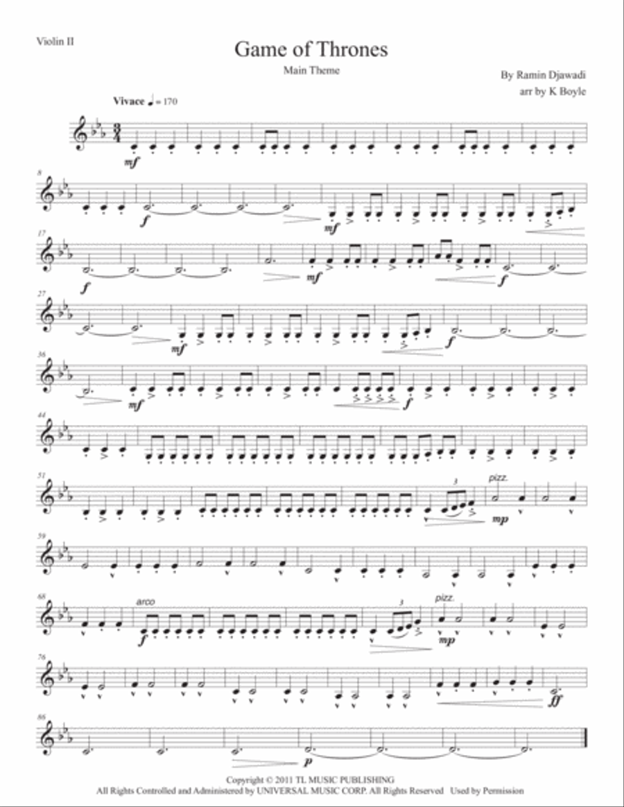 Game Of Thrones String Quartet scores gallery preview page 6