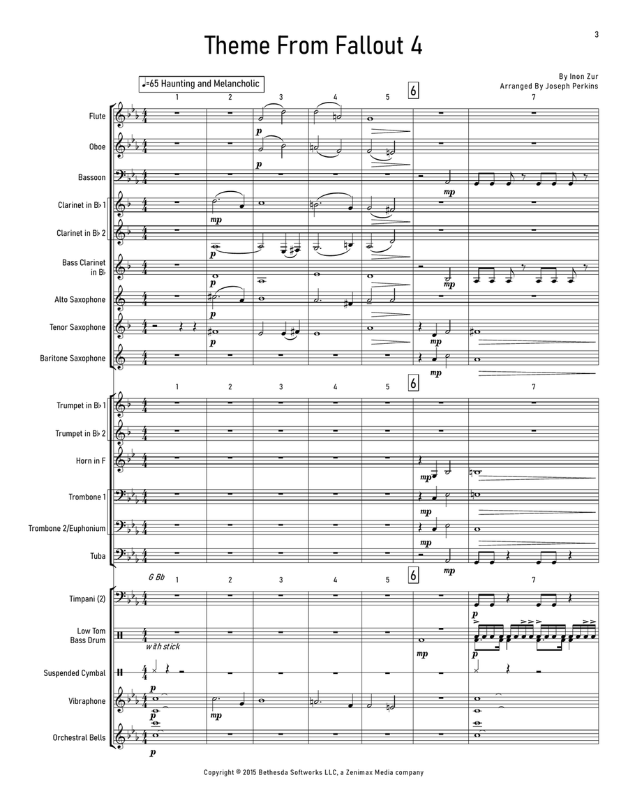 Theme From Fallout(R) 4 Concert Band scores gallery preview page 3