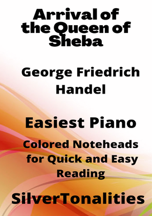 Arrival of the Queen of Sheba Easiest Piano Sheet Music with Colored Notation