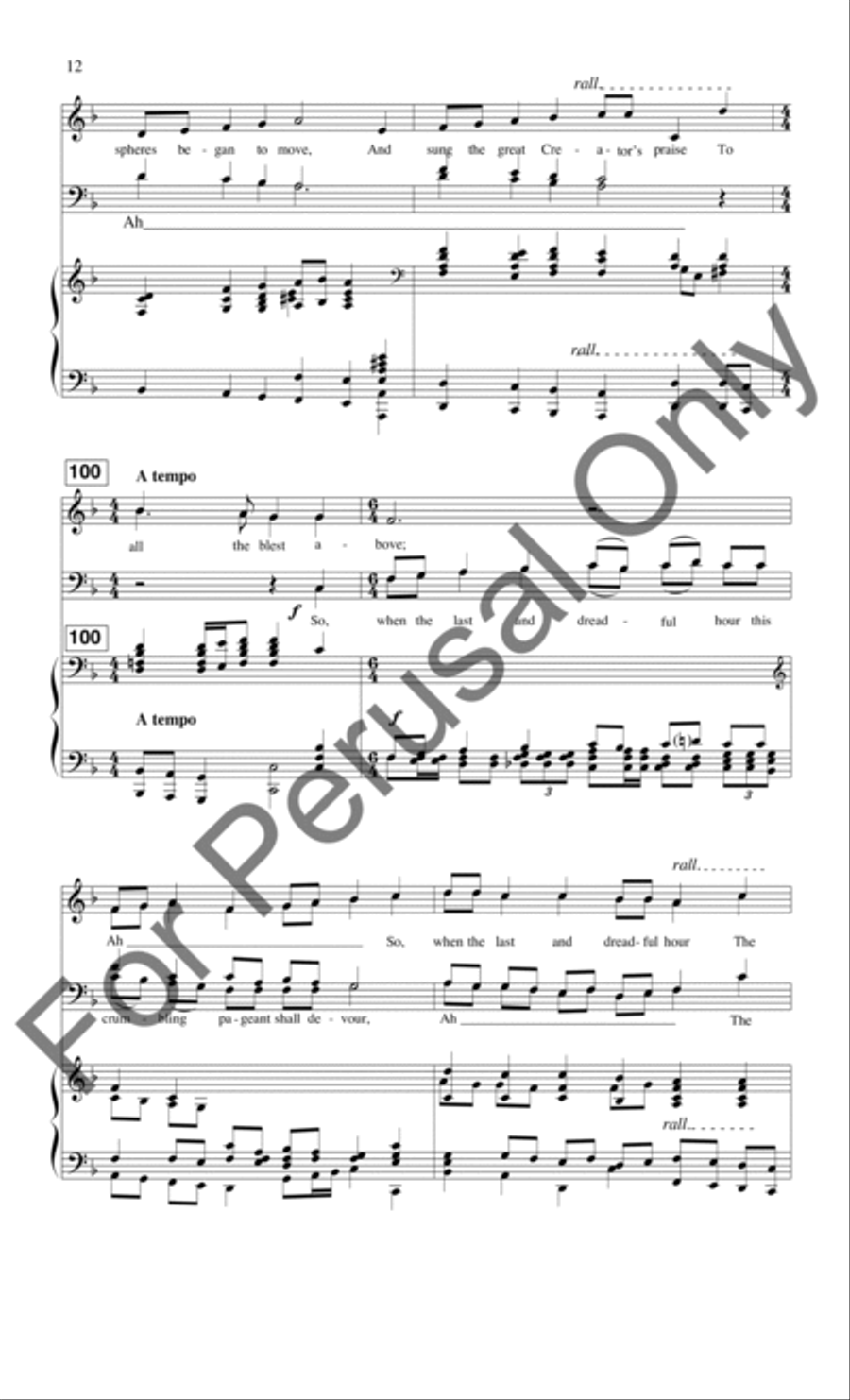 Ode To Music (Choral Score) 4-Part scores gallery preview page 13