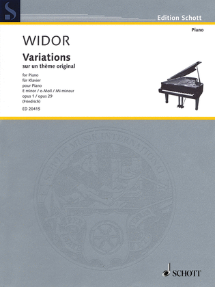 Book cover for Variations on an Original Theme in E minor, Op. 1