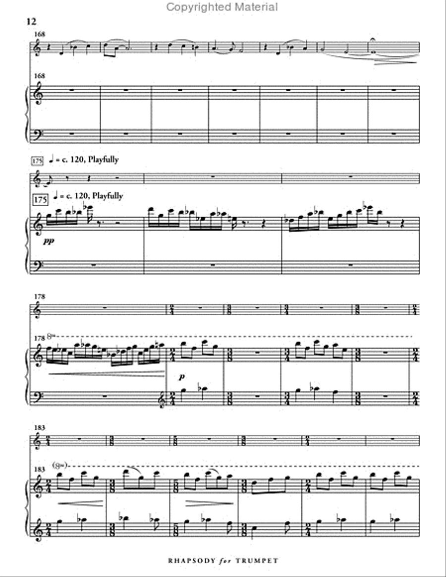 Rhapsody for Trumpet (score & 1 part) Trumpet Solo scores gallery preview page 13