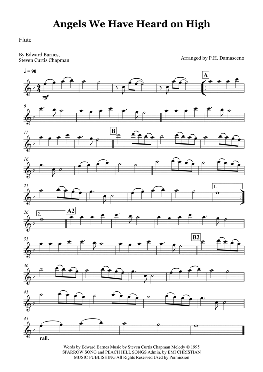 Angels We Have Heard On High Flute Solo scores gallery preview page 1