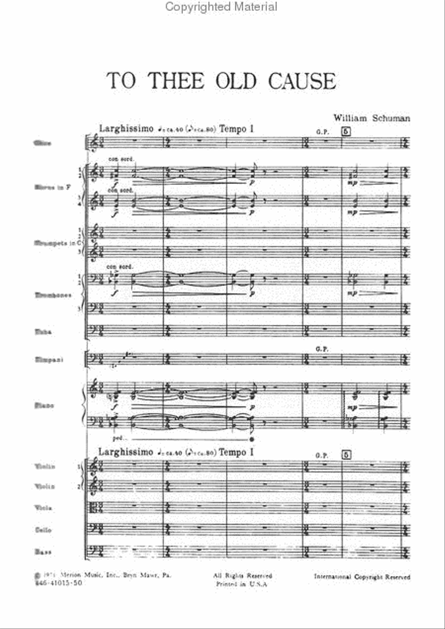 To Thee Old Cause To Thee Old Cause Orchestra scores gallery preview page 2