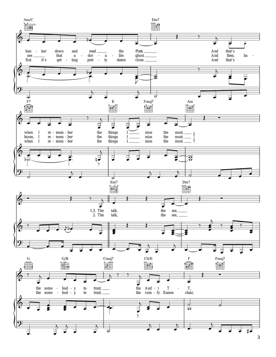 Things I Miss The Most Piano, Vocal, Guitar scores gallery preview page 3