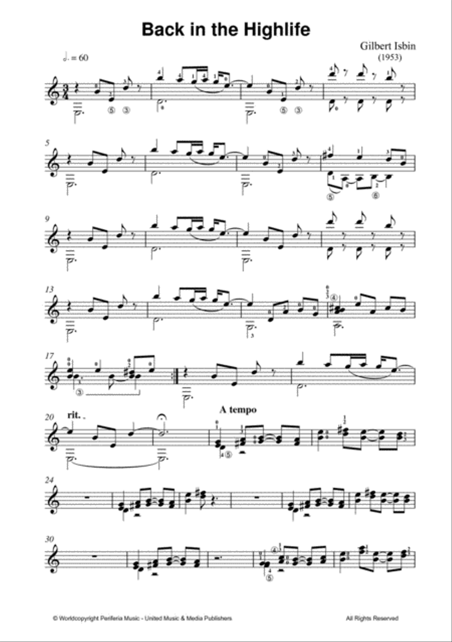 Back in the highlife for Guitar Solo Guitar Solo scores gallery preview page 2