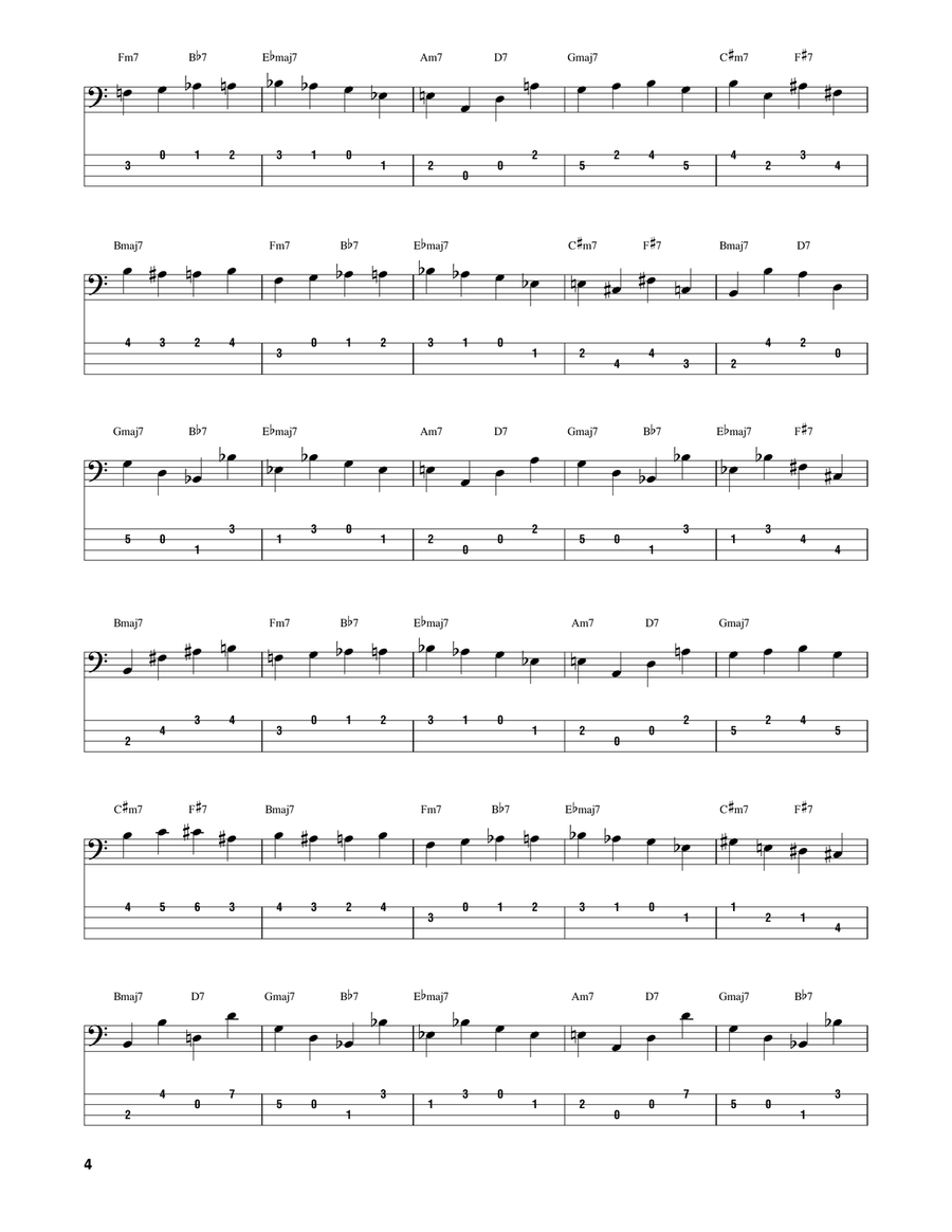 Giant Steps Bass Guitar Tablature scores gallery preview page 4