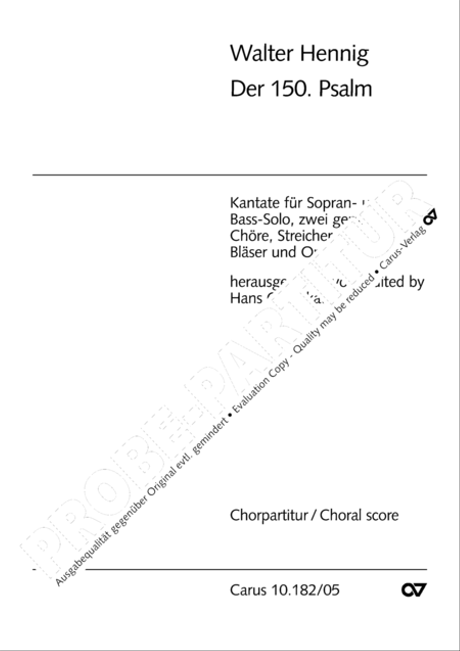 Psalm 150 (Der 150. Psalm) Unison Choir scores gallery preview page 2