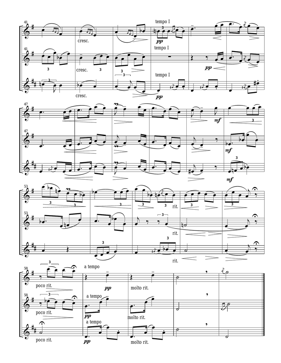 Tango for 2 Oboes and English Horn by Albeniz - Score Only Woodwind Trio scores gallery preview page 3