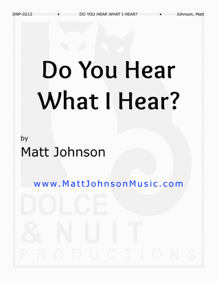 Book cover for Do You Hear What I Hear? ~ NEW melodic and harmonic adaptation