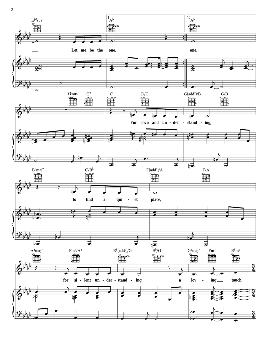 Let Me Be The One Let Me Be The One Piano, Vocal, Guitar scores gallery preview page 2