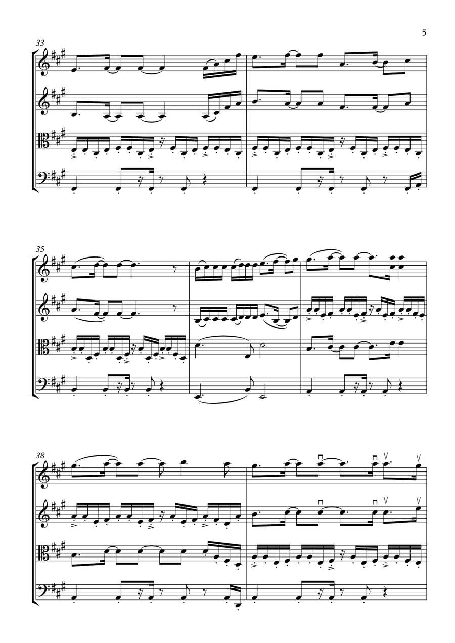 Dancing Queen String Quartet scores gallery preview page 5