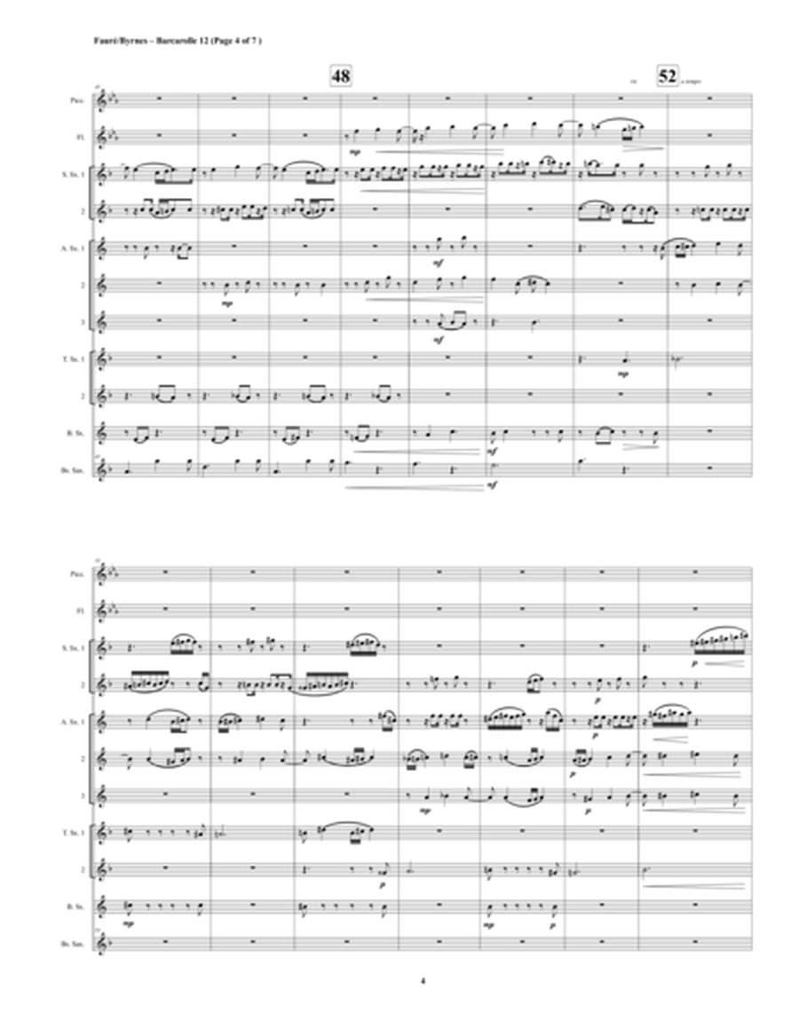 Barcarolle 12, Op. 105, No. 2 by Gabriel Fauré (Saxophone Nonet + Fl,Picc.) image number null