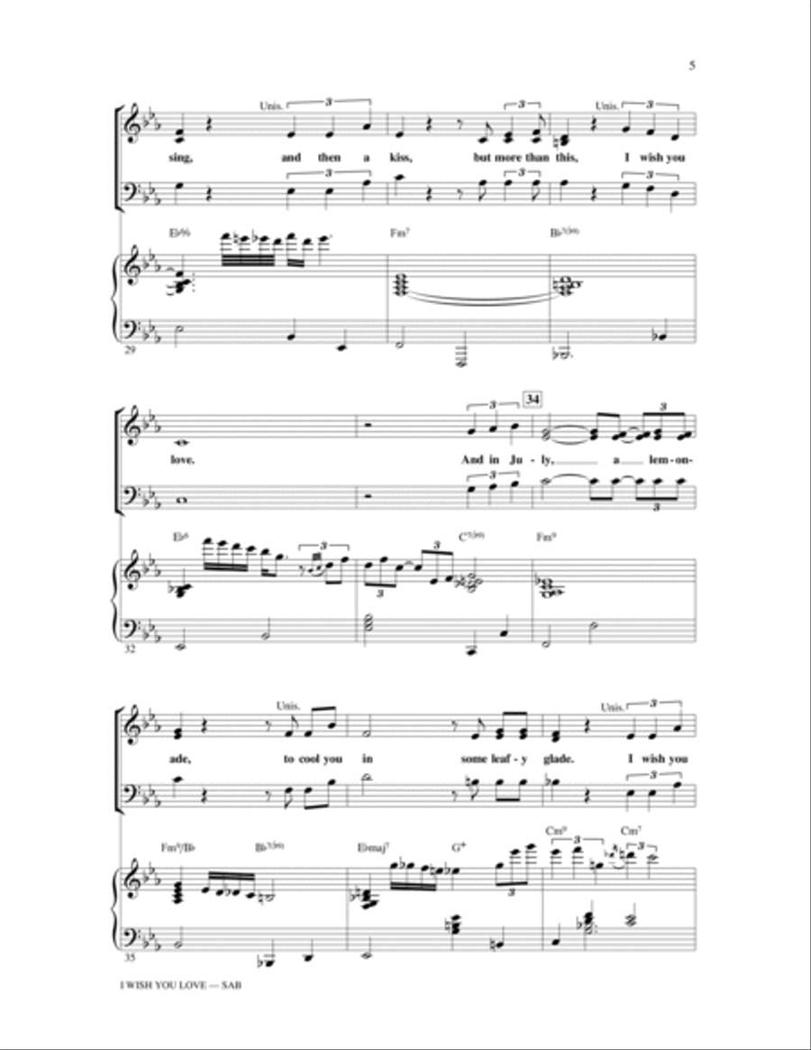 I Wish You Love (arr. Ed Lojeski) 3-Part scores gallery preview page 4