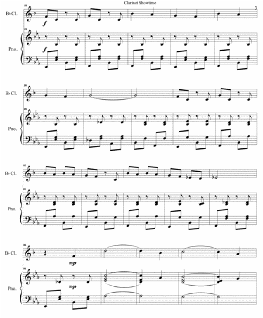 Clarinet Showtime Clarinet Solo scores gallery preview page 3