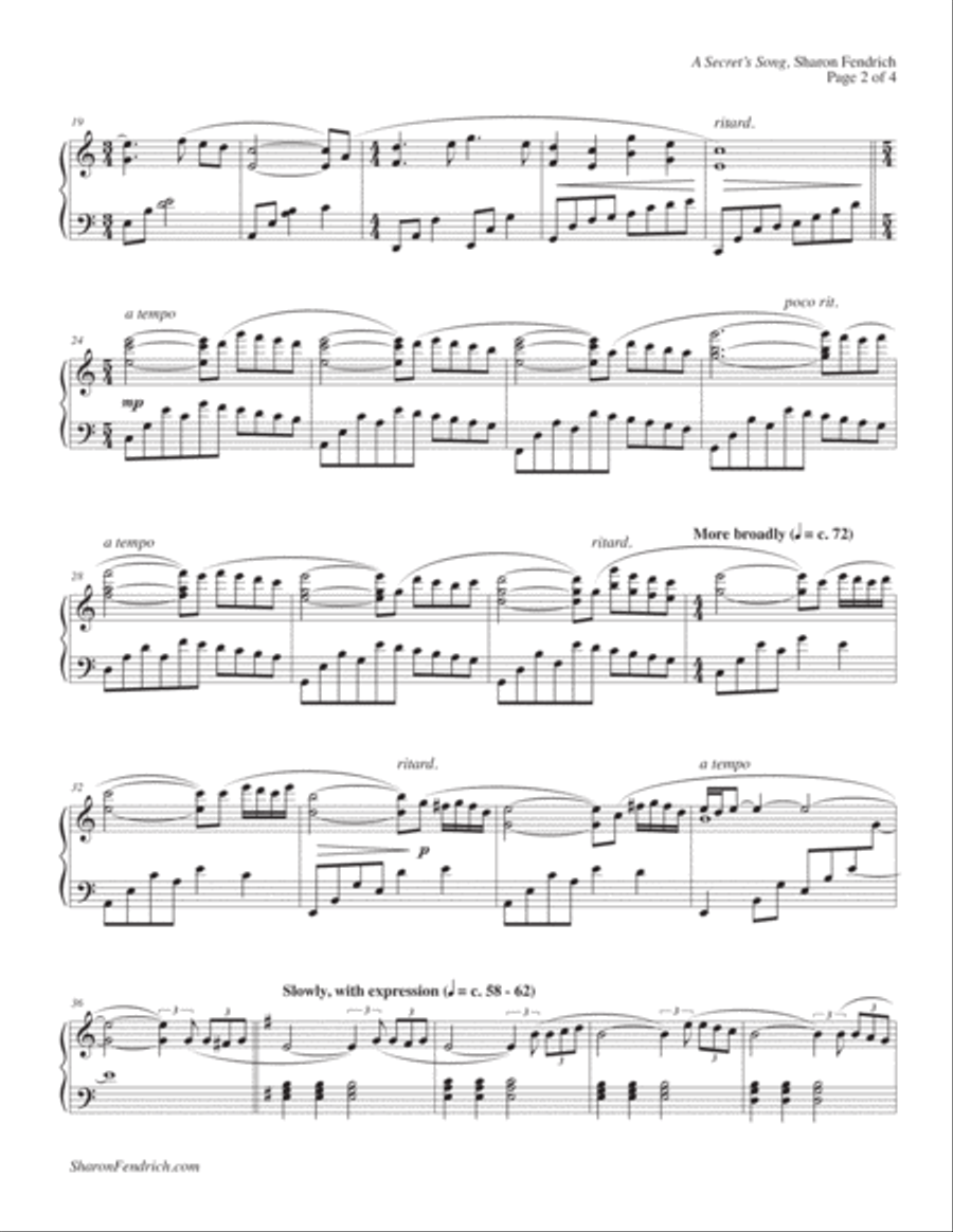A Secret's Song Piano Solo scores gallery preview page 2