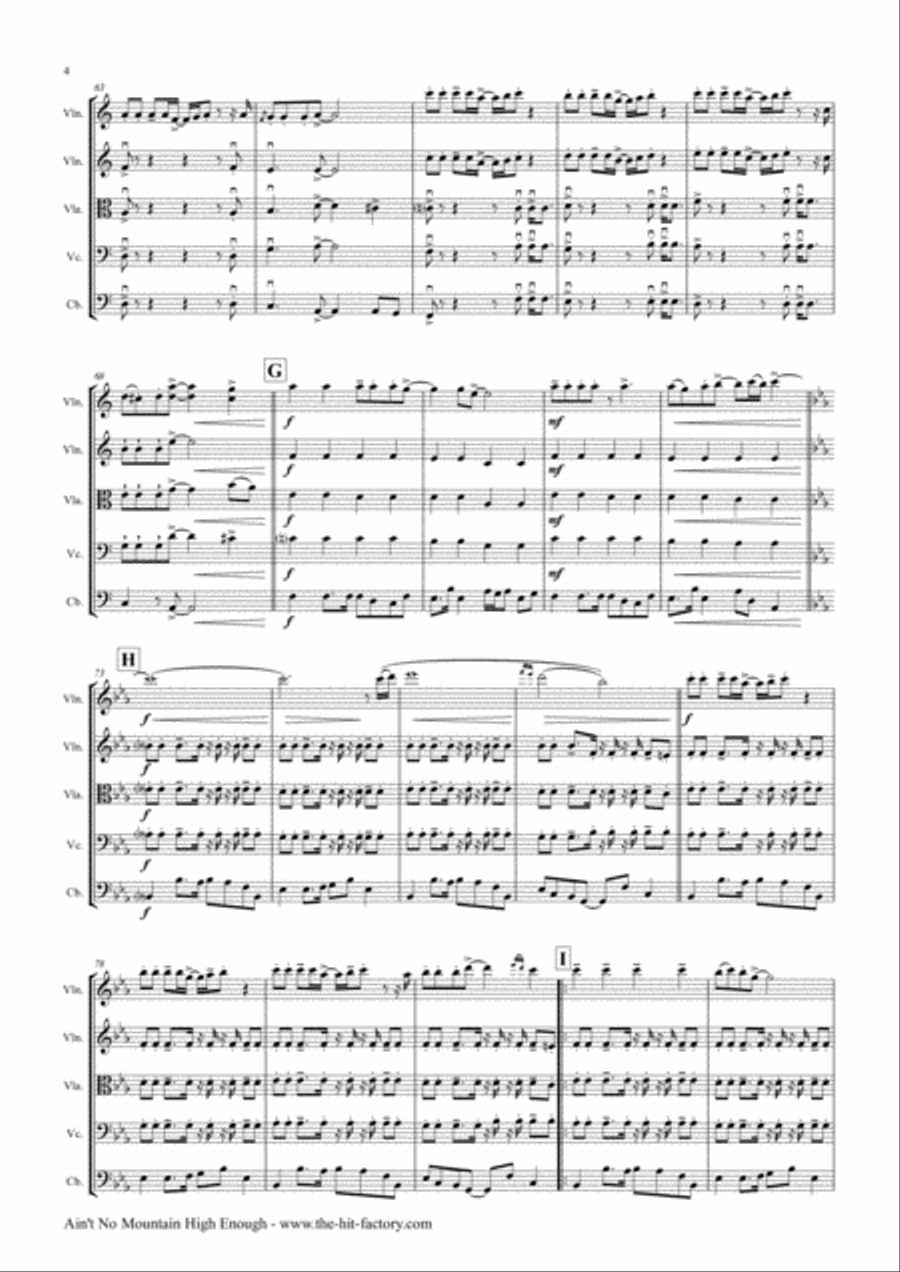 Ain't No Mountain High Enough String Quartet scores gallery preview page 4