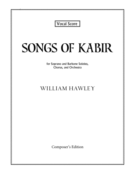 Songs of Kabir (Vocal Score) image number null