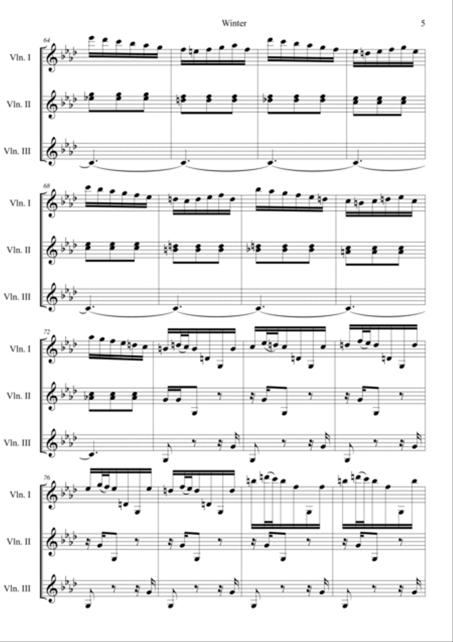 The Four Seasons: Winter 3rd Movement Violin scores gallery preview page 5