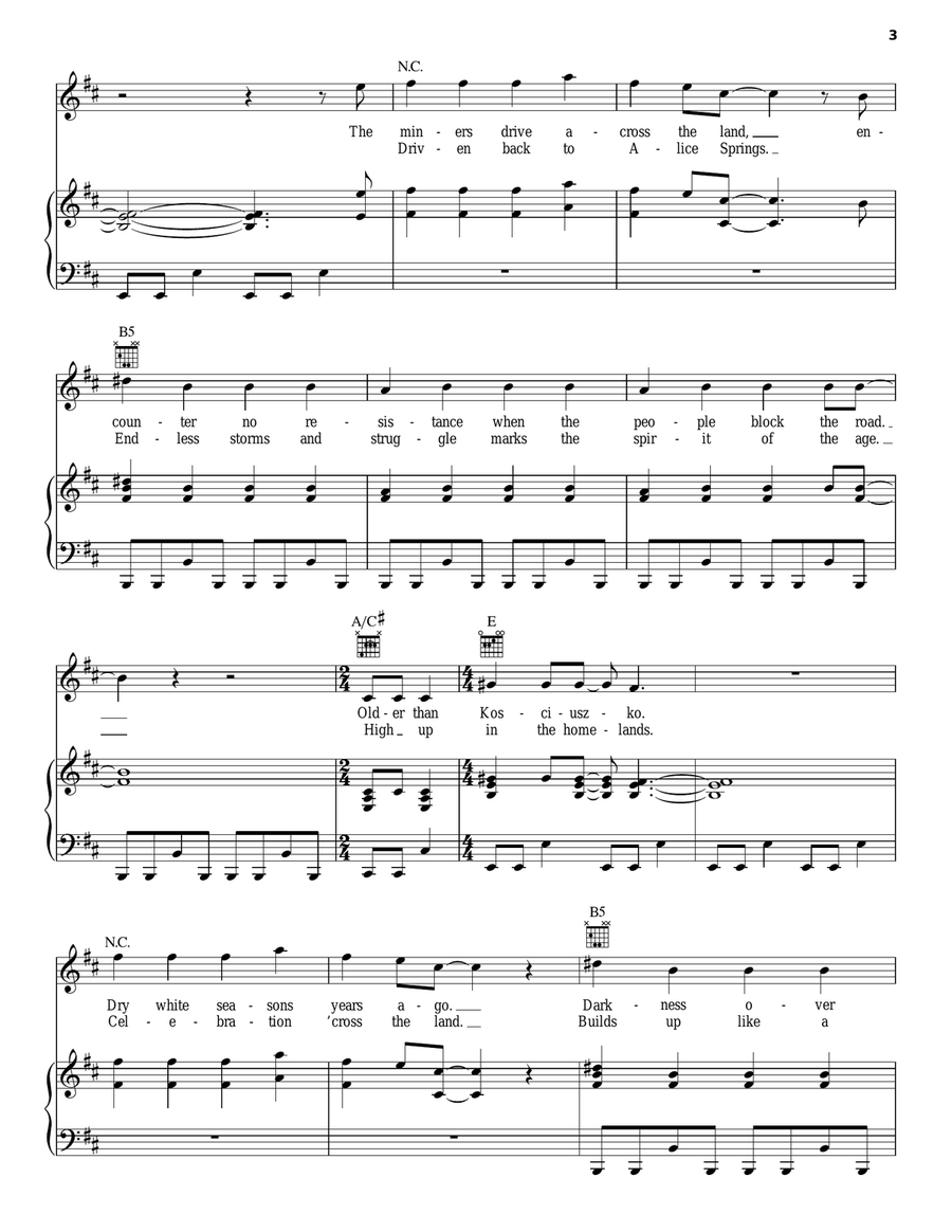 Kosciuszko Piano, Vocal, Guitar scores gallery preview page 3