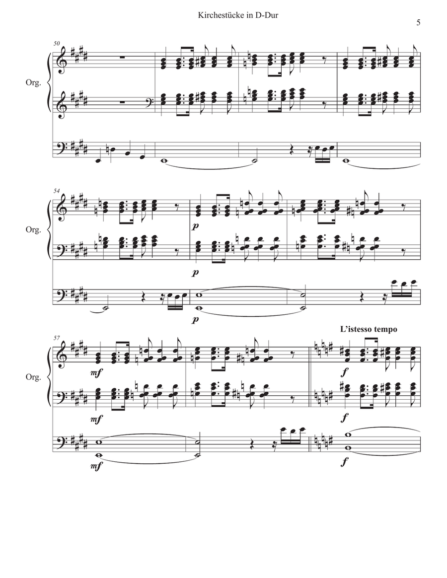 Kirchestücke in D-Dur Kirchestücke in D-Dur Organ Solo scores gallery preview page 5