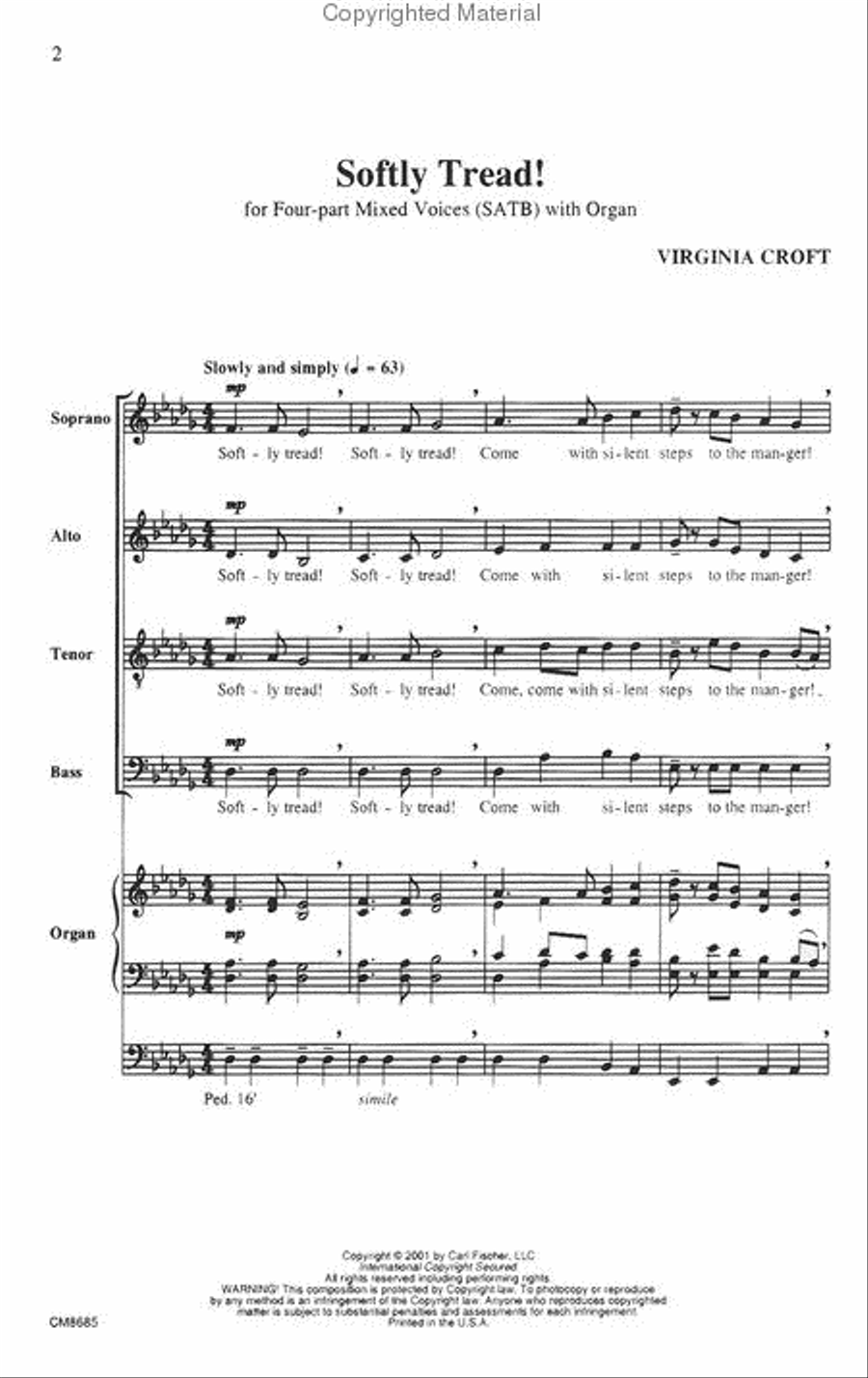Softly Tread! 4-Part scores gallery preview page 2