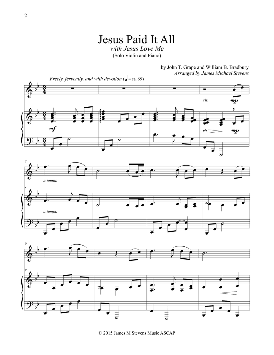 The Sacred Violin (arrangements for Solo Violin and Piano) Violin Solo scores gallery preview page 4
