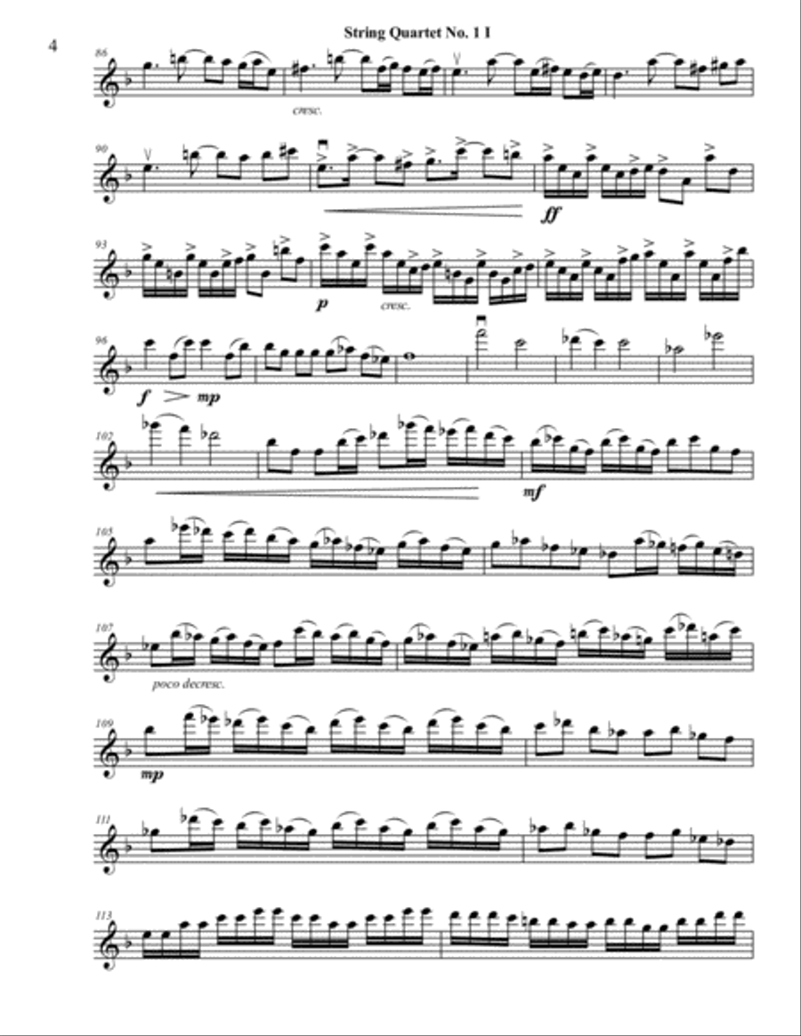 String Quartet 1 in D Minor - First Violin String Quartet scores gallery preview page 4