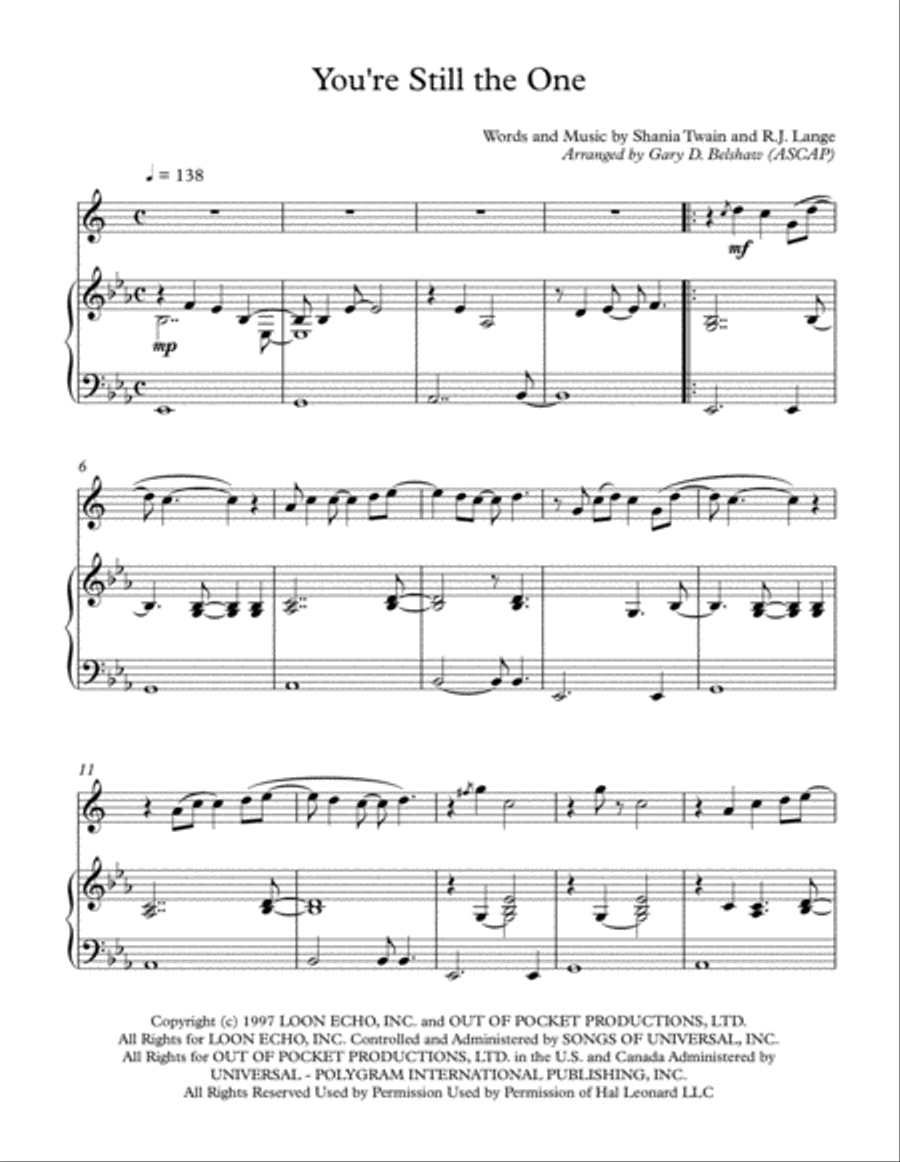 You're Still The One Alto Saxophone scores gallery preview page 3