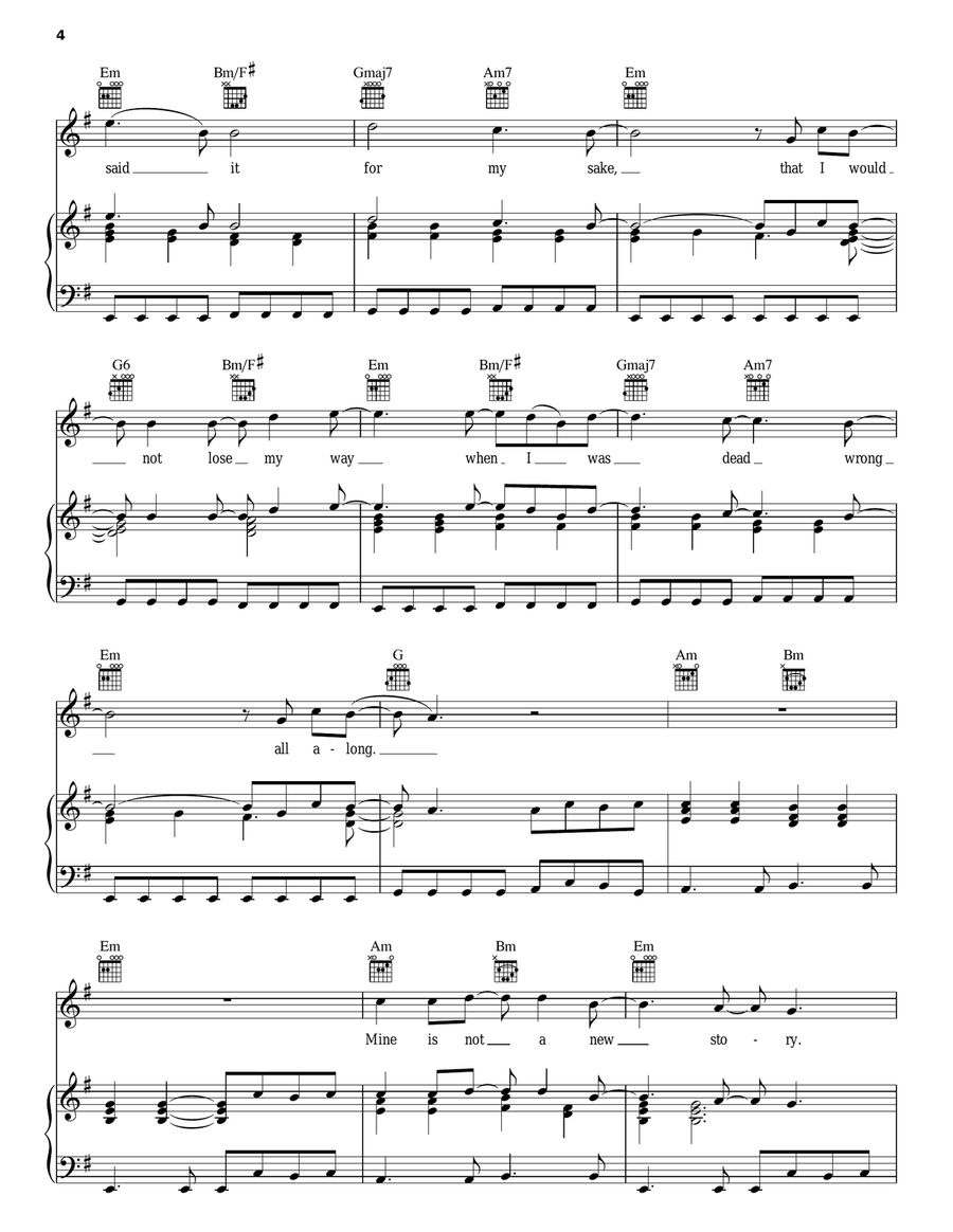 Dead Wrong Piano, Vocal, Guitar scores gallery preview page 4