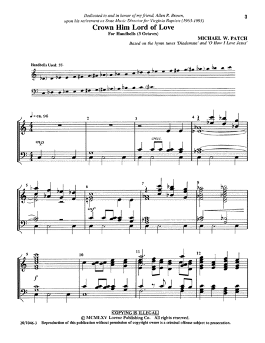 Crown Him Lord of Love Crown Him Lord of Love 3-Octaves scores gallery preview page 3