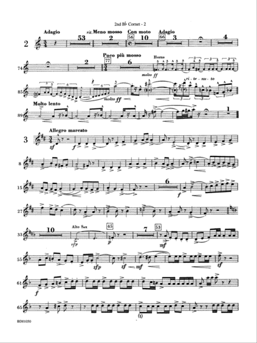 Trittico: 2nd B-flat Cornet Concert Band scores gallery preview page 2