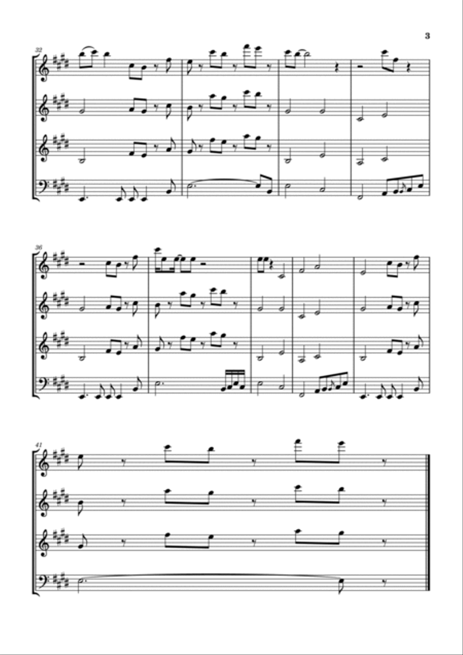Listen, The Snow Is Falling Woodwind Quartet scores gallery preview page 4