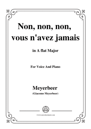 Meyerbeer-Non, non, non, vous n'avez jamais,from 'Les Huguenots',in A flat Major,for Voice and Piano