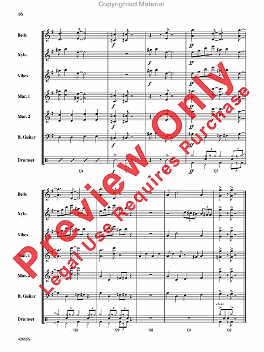 Cantina Band (from Star Wars) Percussion Ensemble scores gallery preview page 17