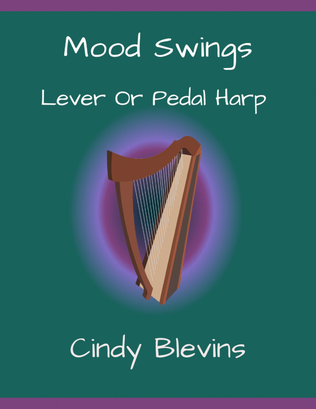 Book cover for Mood Swings, 14 original solos for Lever or Pedal Harp