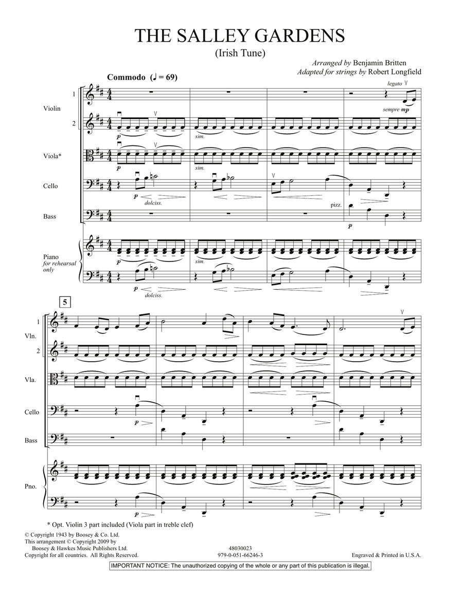 The Salley Gardens - Conductor Score (Full Score) Orchestra scores gallery preview page 2