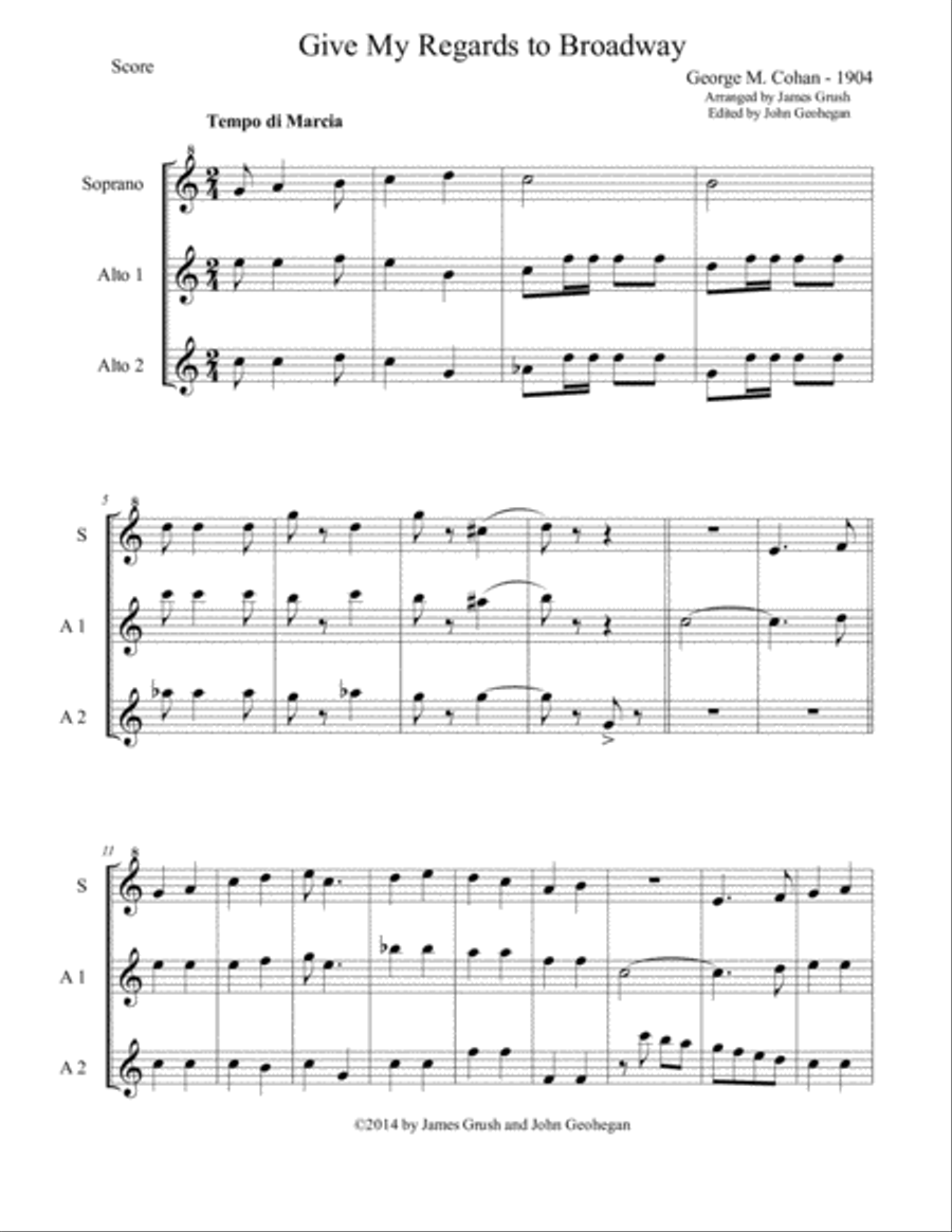 Give My Regards to Broadway for Recorder Trio Give My Regards to Broadway for Recorder Trio Recorder scores gallery preview page 3